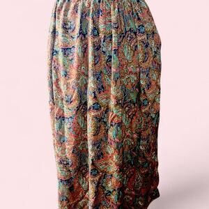 Vintage Clifford & Wills size x small paisley midi skirt boho prairie trad wife